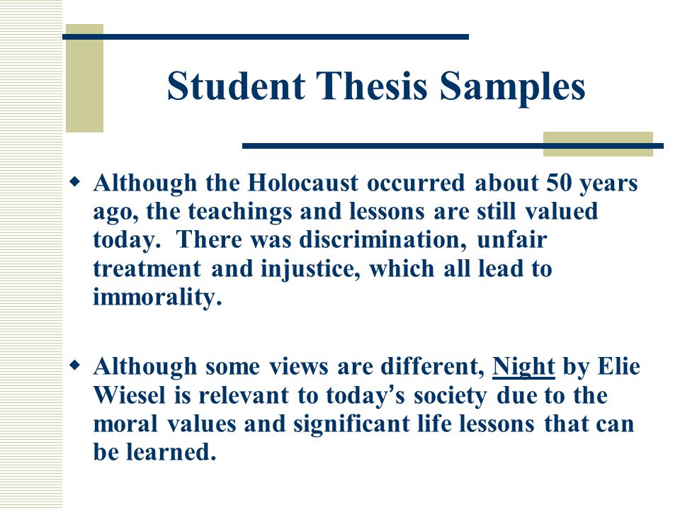 Holocaust thesis statements